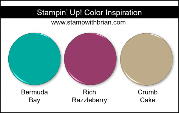 Stampin' Up! Color Inspiration - Bermuda Bay, Rich Razzleberry, Crumb Cake