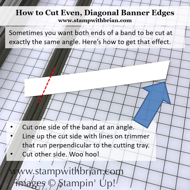 Tips for cutting even banner diagonals, Stampin' Up!, Brian King