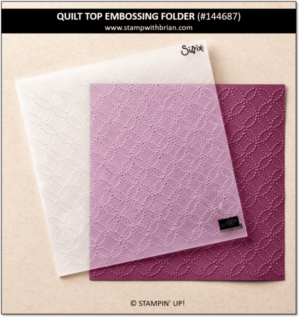 Quilt Top Textured Impressions Embossing Folder, Stampin' Up!, 144687 Quilt Top Textured Impressions Embossing Folder, Stampin' Up!, 144687