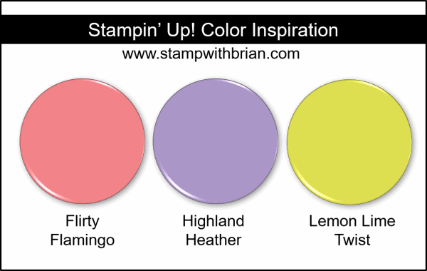 Stampin' Up! Color Inspiration - Flirty Flamingo, Highland Heather, Lemon Lime Twist