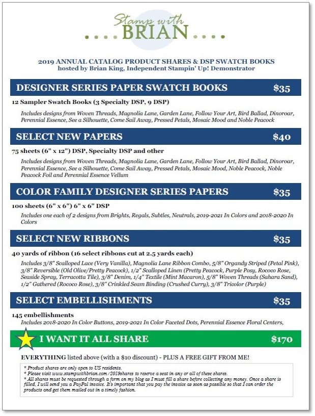 Stampin' Up! 2019 Annual Catalog Product Shares, Brian King, www.stampwithbrian.com