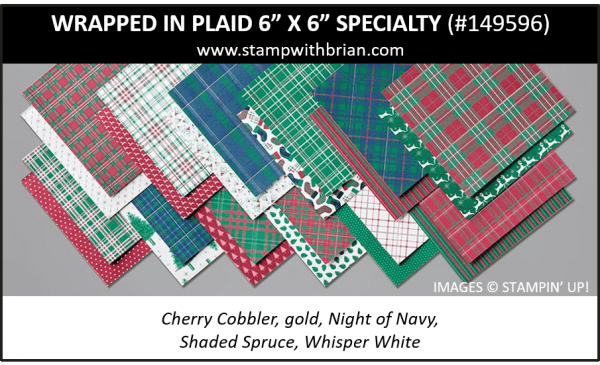 Wrapped in Plaid 6" x 6" Specialty Designer Series Paper, Stampin' Up! 2019 Holiday Catalog, 149596 Wrapped in Plaid 6" x 6" Specialty Designer Series Paper, Stampin' Up! 2019 Holiday Catalog, 149596