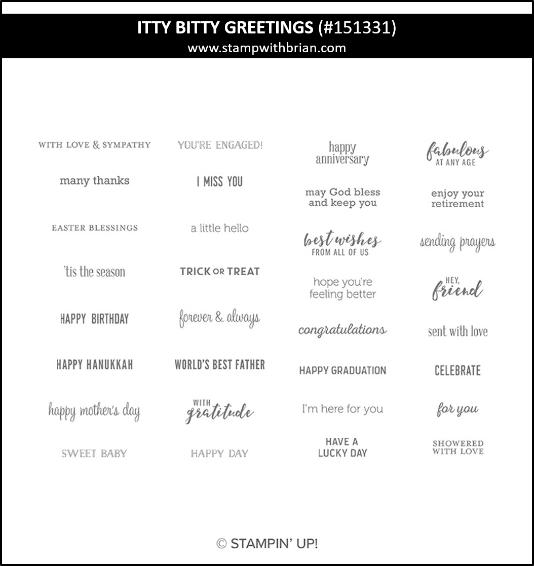 Itty Bitty Greetings, Stampin Up! 151331