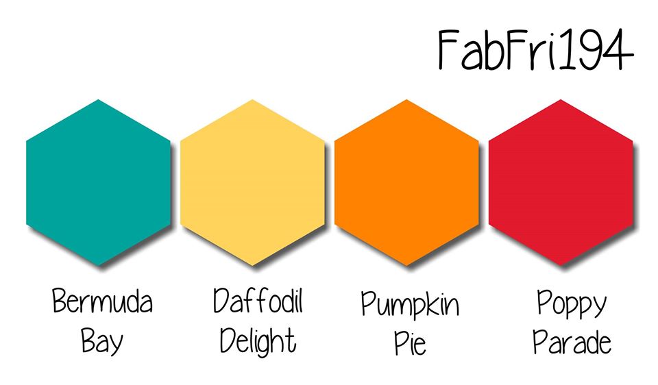 Stampin Up! color inspiration - Bermuda Bay, Daffodil Delight, Pumpkin Pie, Poppy Parade