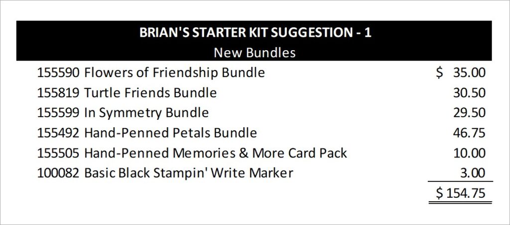 Brian's Starter Kit Suggestions - 1 Brian's Starter Kit Suggestions - 1
