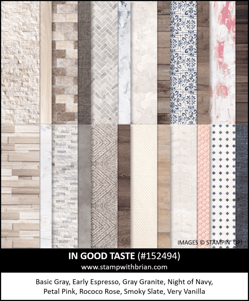 In Good Taste Designer Series Paper, Stampin Up!, 152494 2021
