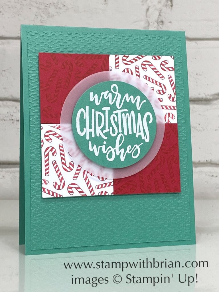 Encircled in Warmth, Candy Canes, Stampin Up!, Brian King, Christmas card