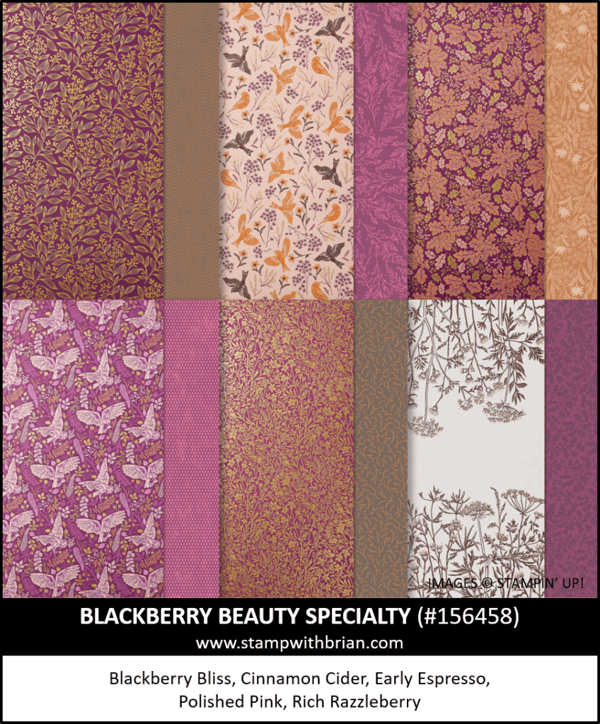 Blackberry Beauty Specialty Designer Series Paper, Stampin Up! 156458