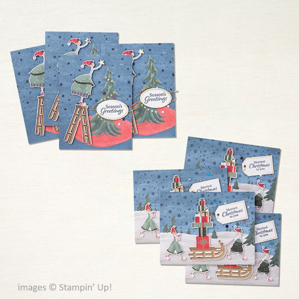 Christmas Whimsy Card Kit, Stampin Up!, 158166, finished cards
