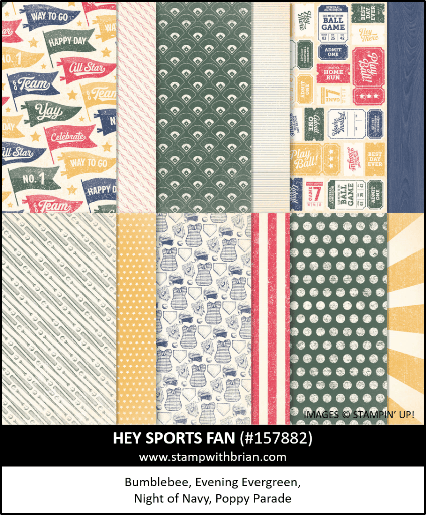 Hey Sports Fan Designer Series Paper, Stampin Up! 157882