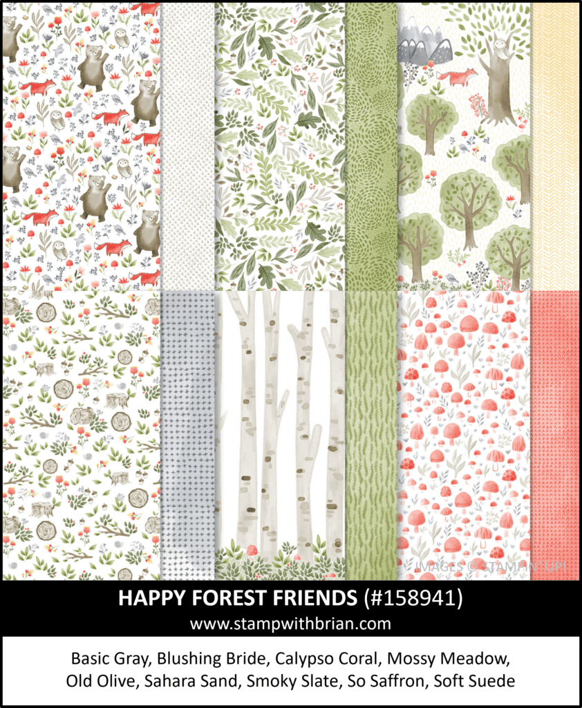 Happy Forest Friends Designer Series Paper, Stampin Up!, 158941