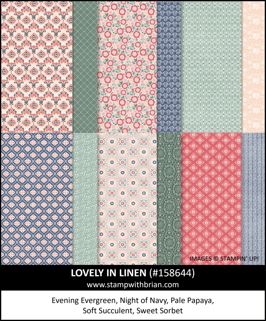 Lovely in Linen Designer Series Paper, Stampin Up!, 158644