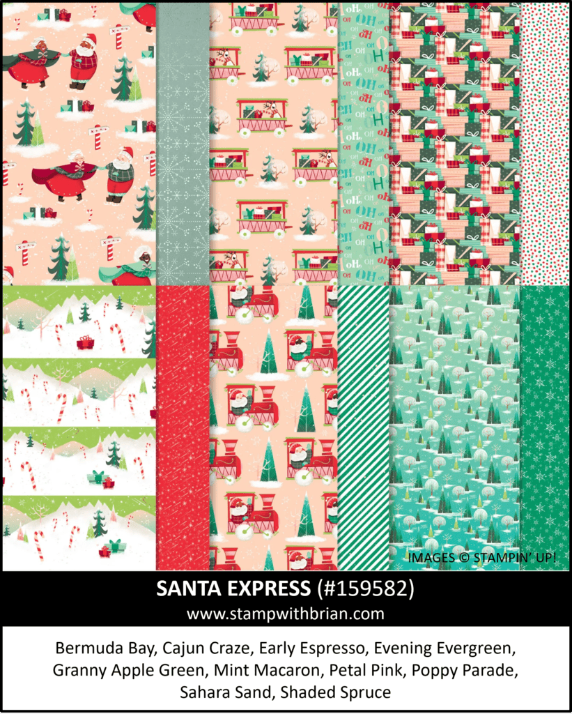 Santa Express Designer Series Paper, Stampin Up!, Brian King 159582