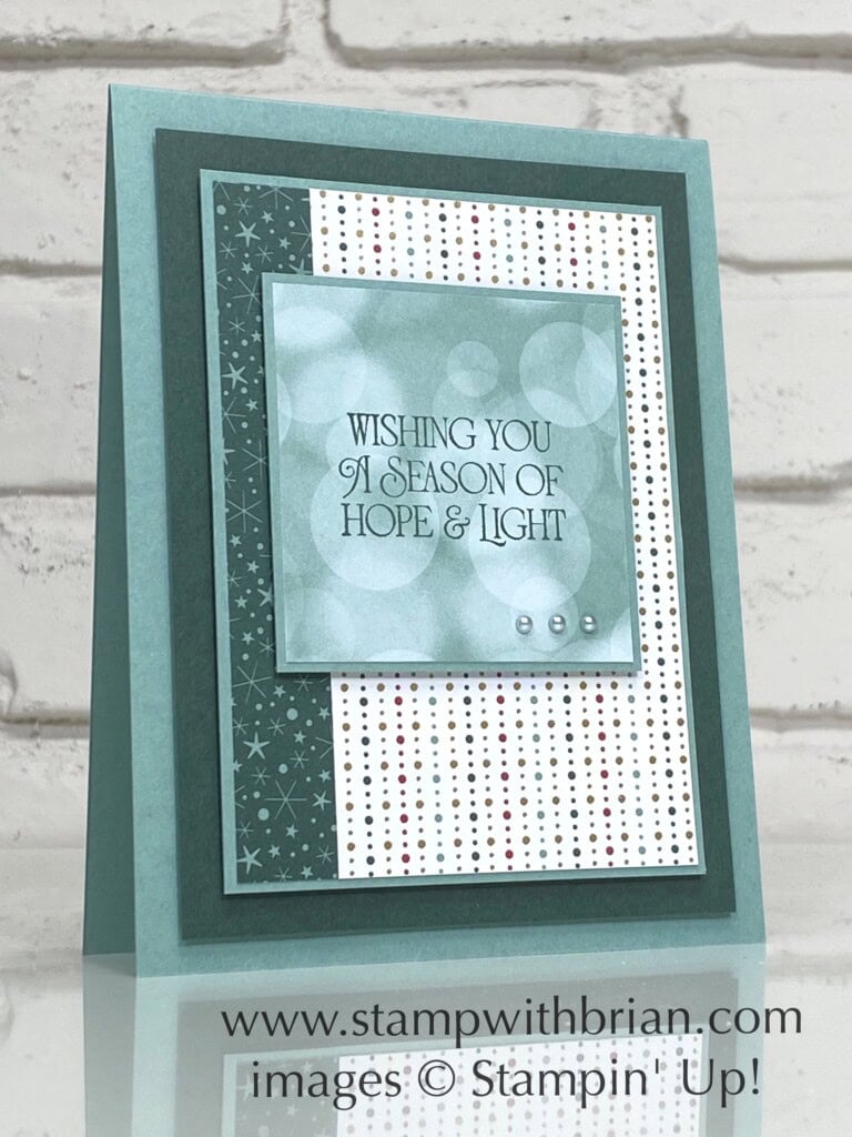 Brightest Glow Bundle, Lights Aglow Specialty Designer Series Paper, Stampin Up!, Brian King, Christmas card