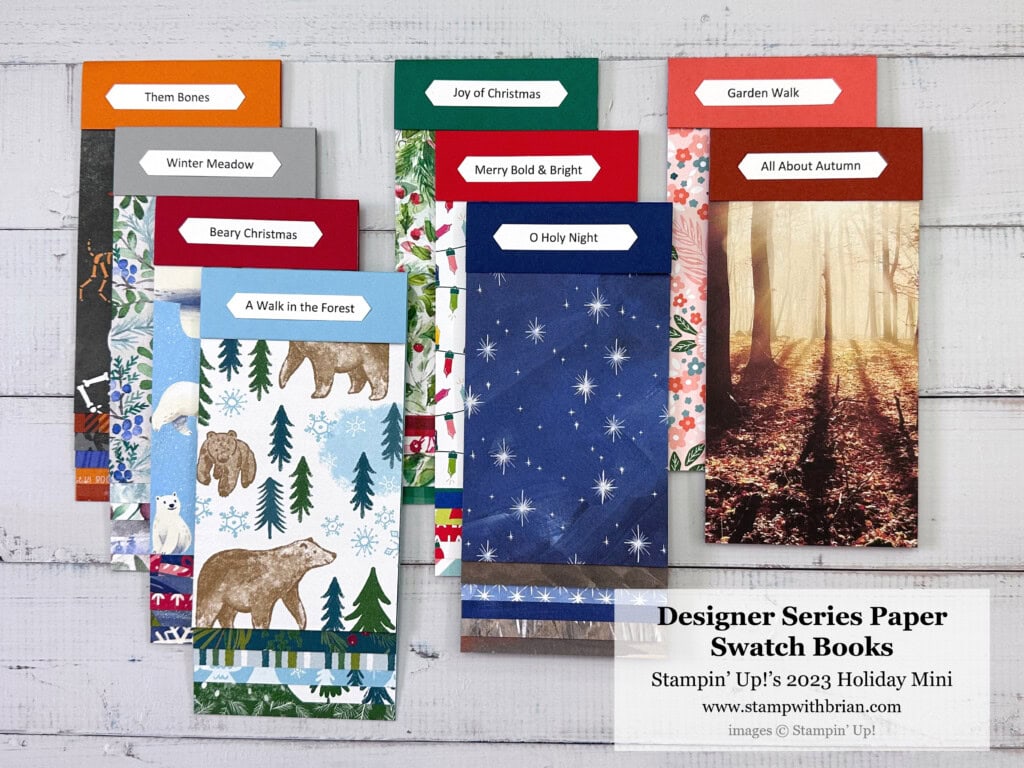 Designer Series Paper Swatch Books, Stampin Up 2023 Holiday Mini Catalog, Stampin Up!, Brian King Designer Series Paper Swatch Books, Stampin Up 2023 Holiday Mini Catalog, Stampin Up!, Brian King
