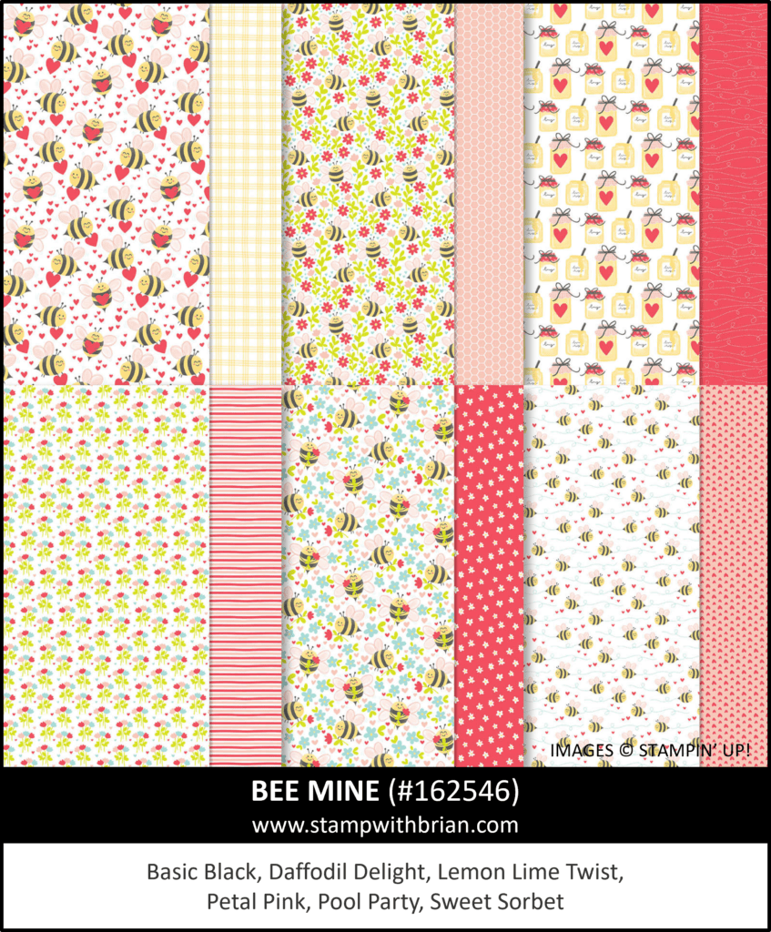 Bee Mine Designer Series Paper, Stampin Up! 162546