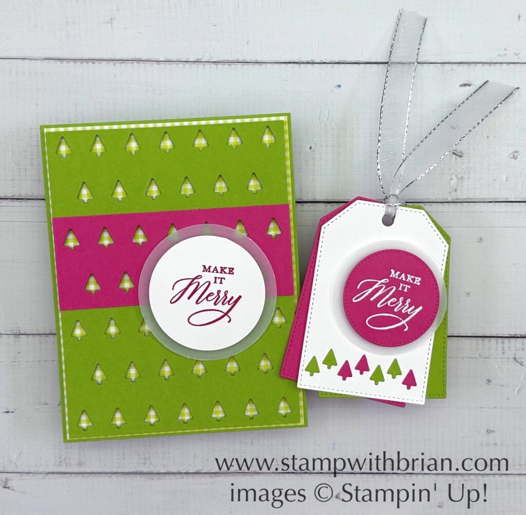 cute Christmas Tag, Tiny Christmas Trees Die, Wishes All Around, Stampin Up!, Brian King