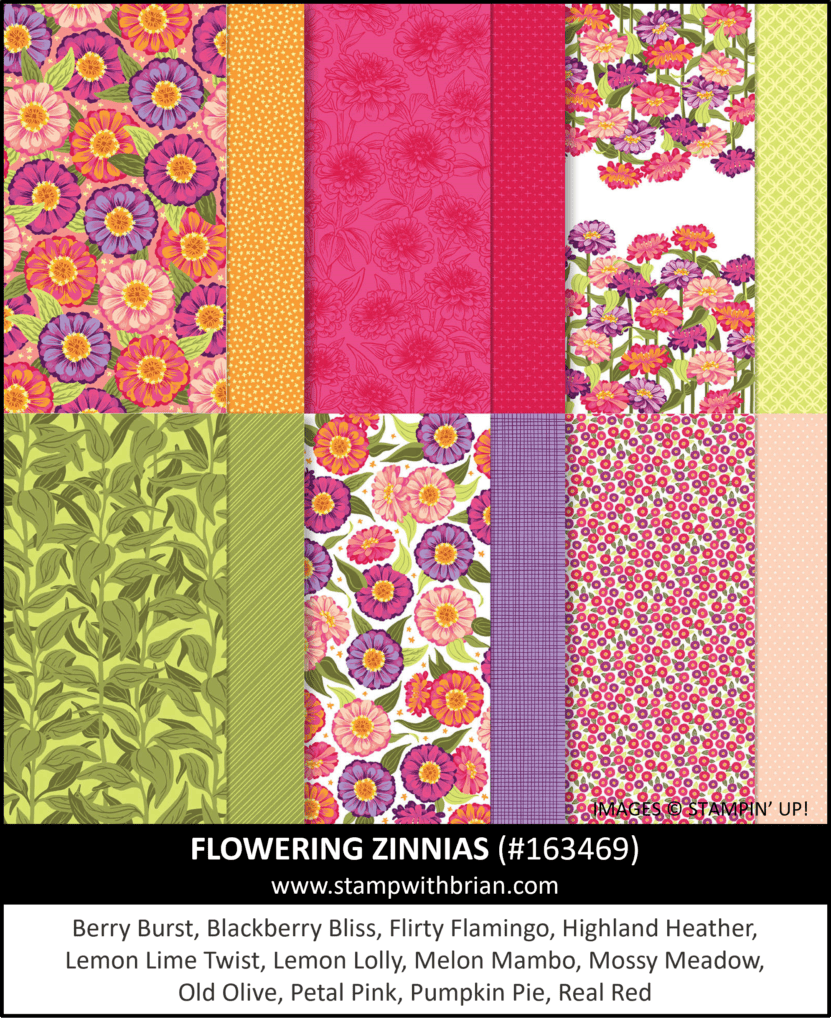 Flowering Zinnias Designer Series Paper, Stampin Up! 163469 Flowering Zinnias Designer Series Paper, Stampin Up! 163469
