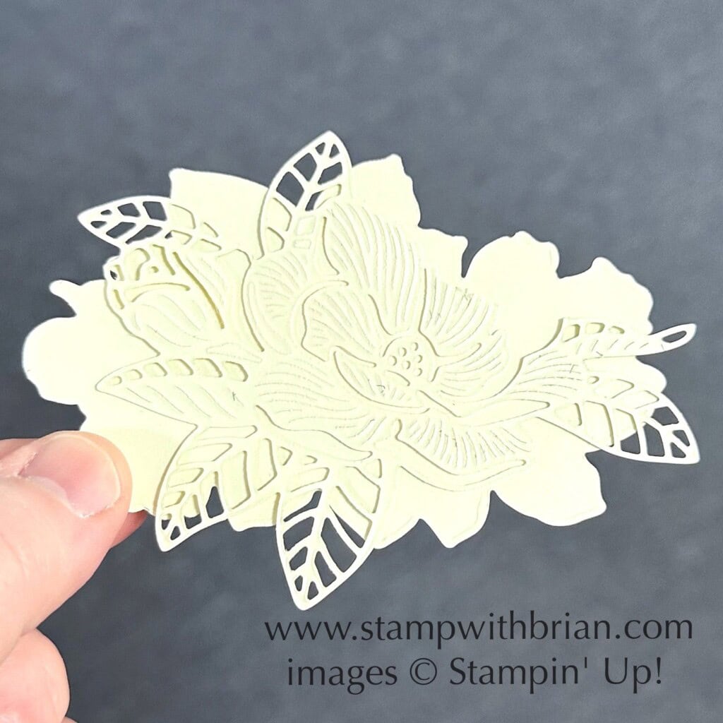 Magnolia Mood Die layers behind the Stippled Roses Die, Stampin Up!, Brian King Magnolia Mood Die layers behind the Stippled Roses Die, Stampin Up!, Brian King