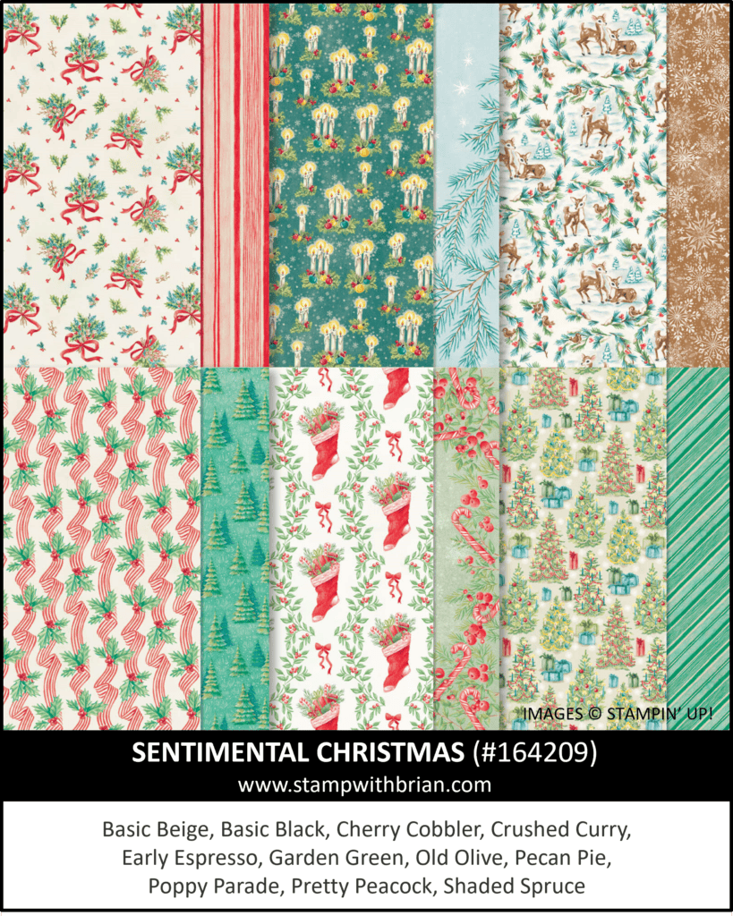 Sentimental Christmas Designer Series Paper, Stampin Up! 164209