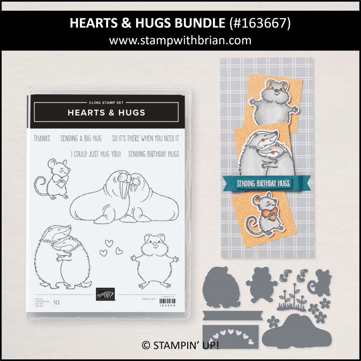 Hearts & Hugs Bundle, Stampin Up! 163667