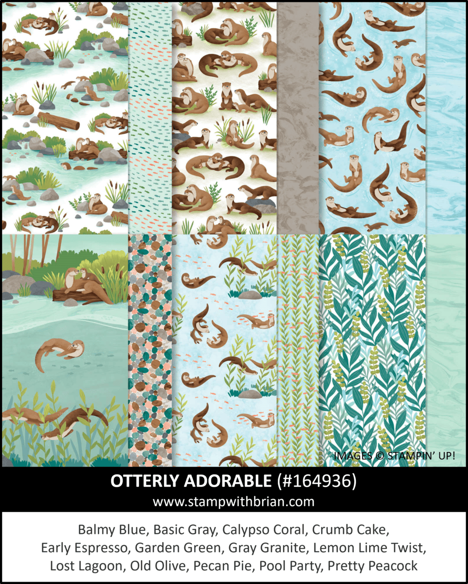 Otterly Adorable Designer Series Paper, Stampin Up! 164936 Otterly Adorable Designer Series Paper, Stampin Up! 164936