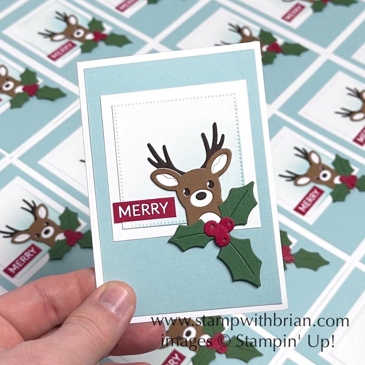 Reindeer Fun Dies, Peaceful Season, Stampin' Up!, Brian King, cute Christmas card