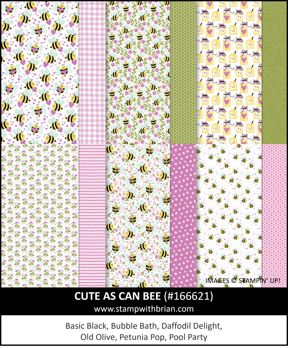 Cute as Can Bee Designer Series Paper, Stampin Up! 166621
