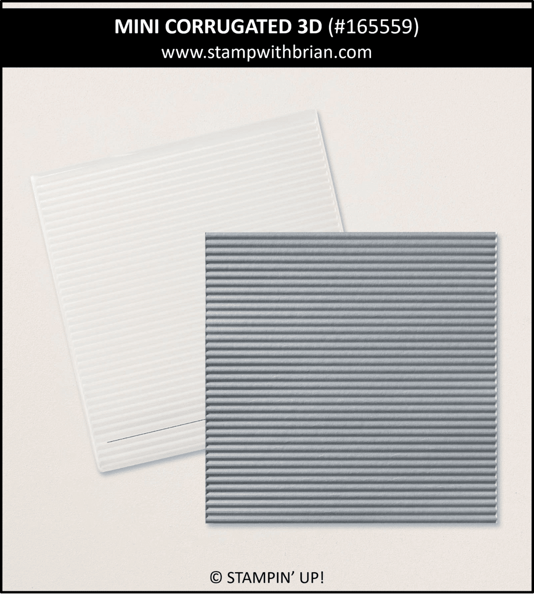 Mini Corrugated 3D Embossing Folder, Stampin' Up!, 165559 Mini Corrugated 3D Embossing Folder, Stampin' Up!, 165559