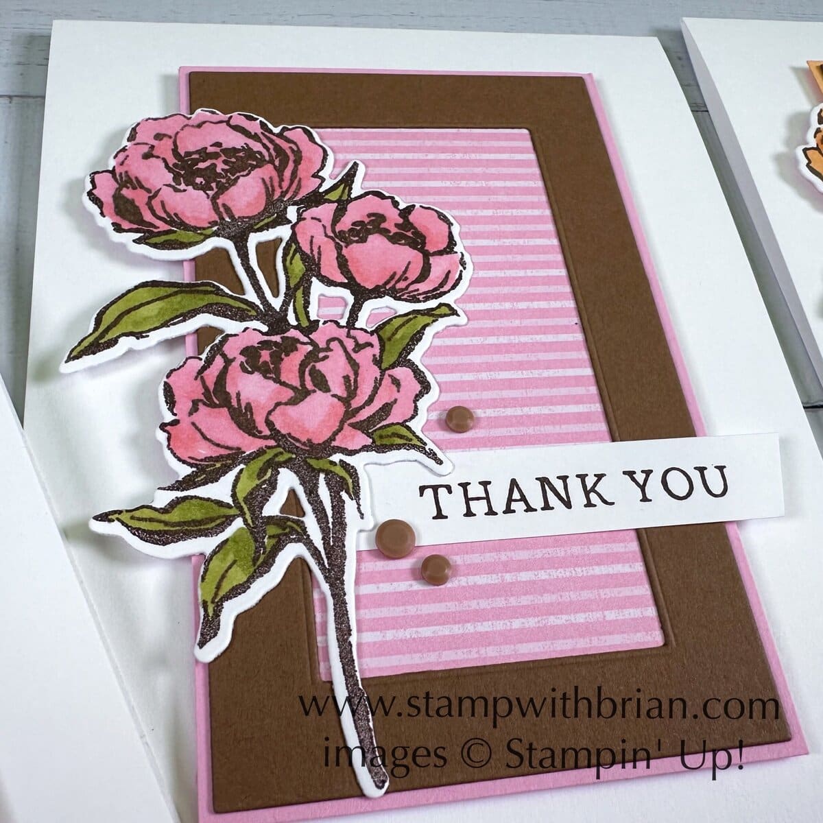 Gallery Blooms Bundle thank you card - Pretty in Pink, Stampin' Up!, Brian King Gallery Blooms Bundle thank you card - Pretty in Pink, Stampin' Up!, Brian King