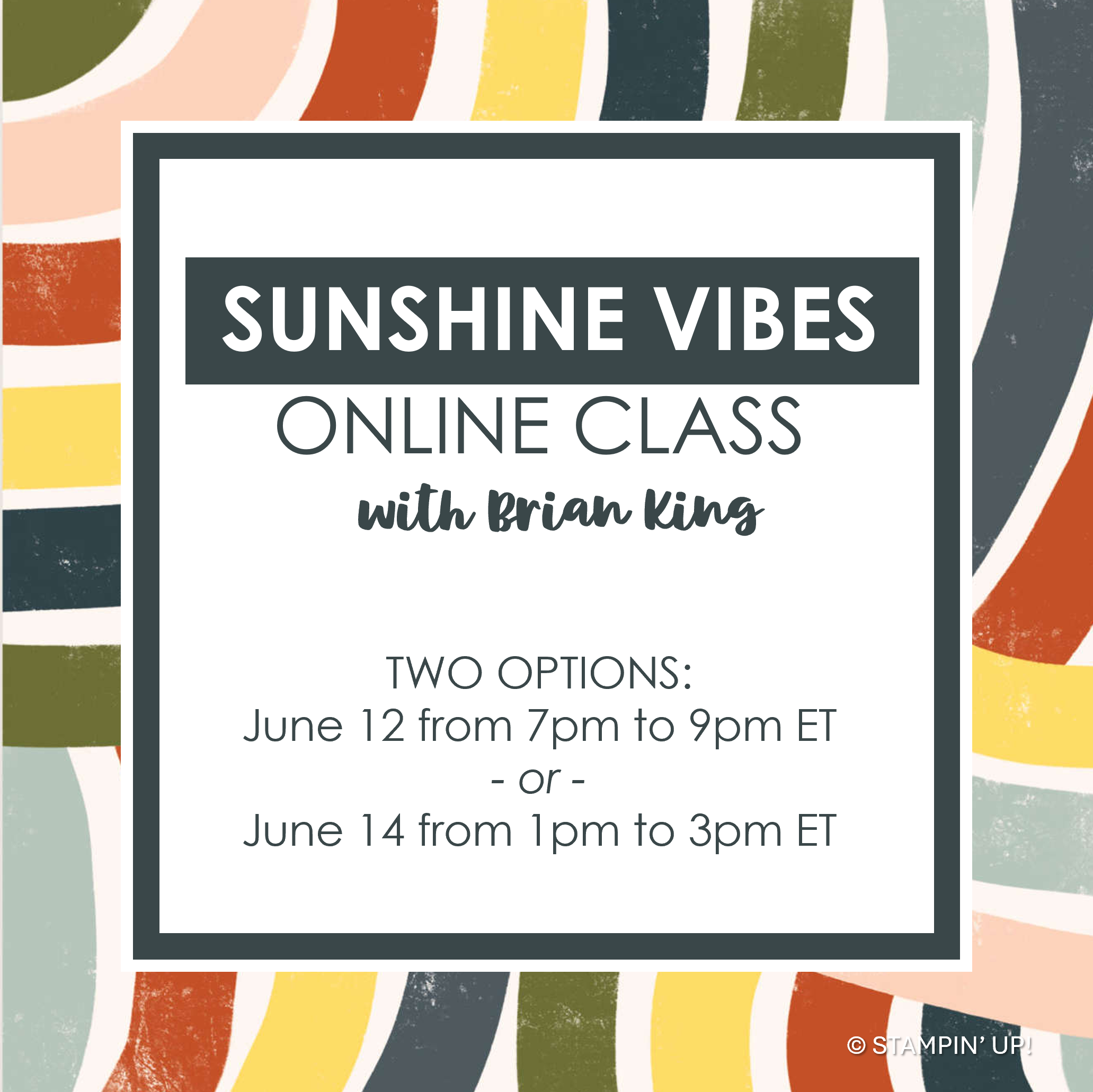 Brian King's Sunshine Vibes Online Class, Stampin' Up!