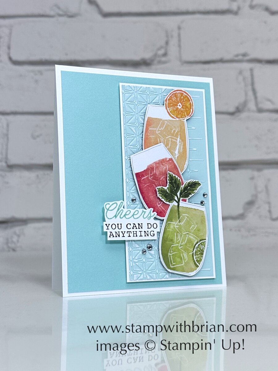 Celebratory Sips Designer Series Paper, Stampin' Up!, Brian King, cheers card, FMS692