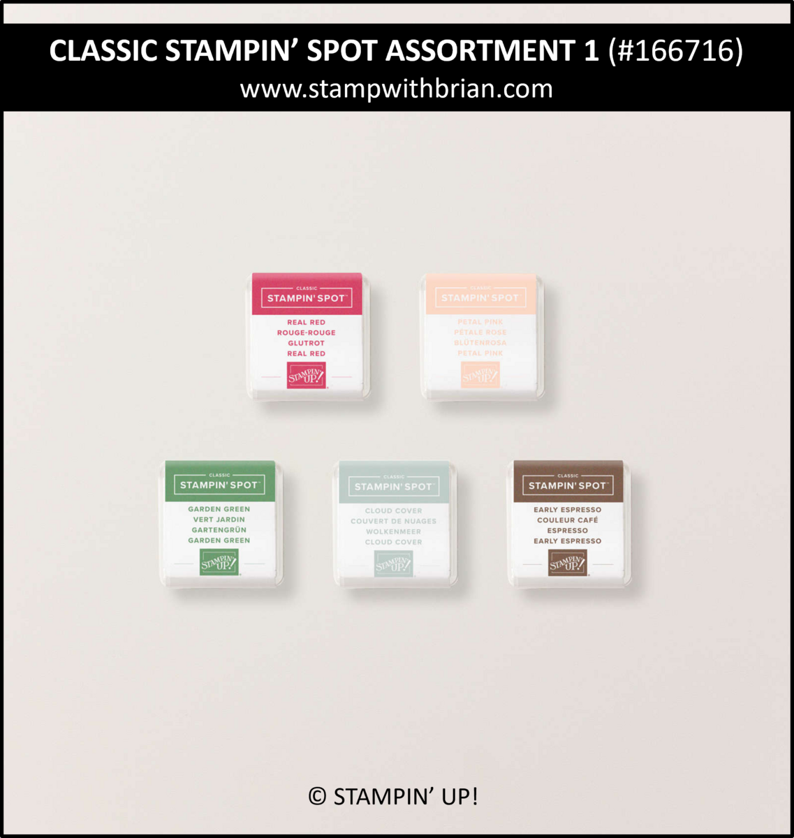 Classic Stampin' Spot Assortment 1, Stampin' Up!, 166716 Classic Stampin' Spot Assortment 1, Stampin' Up!, 166716