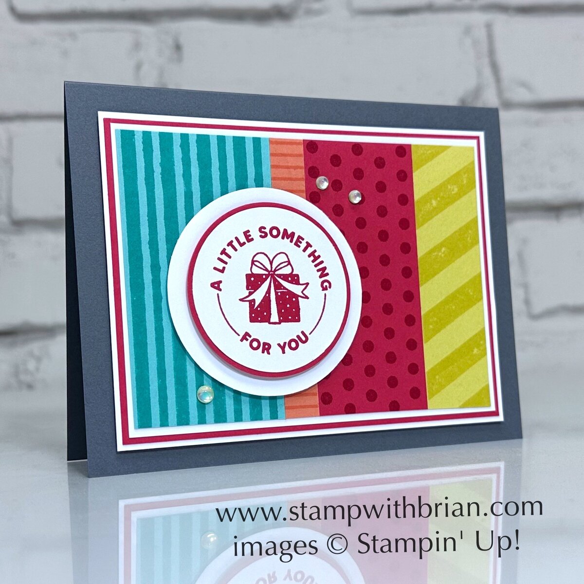 Encircled with Love, Stripes & Dots, Stampin' Up, Brian King, fun birthday card