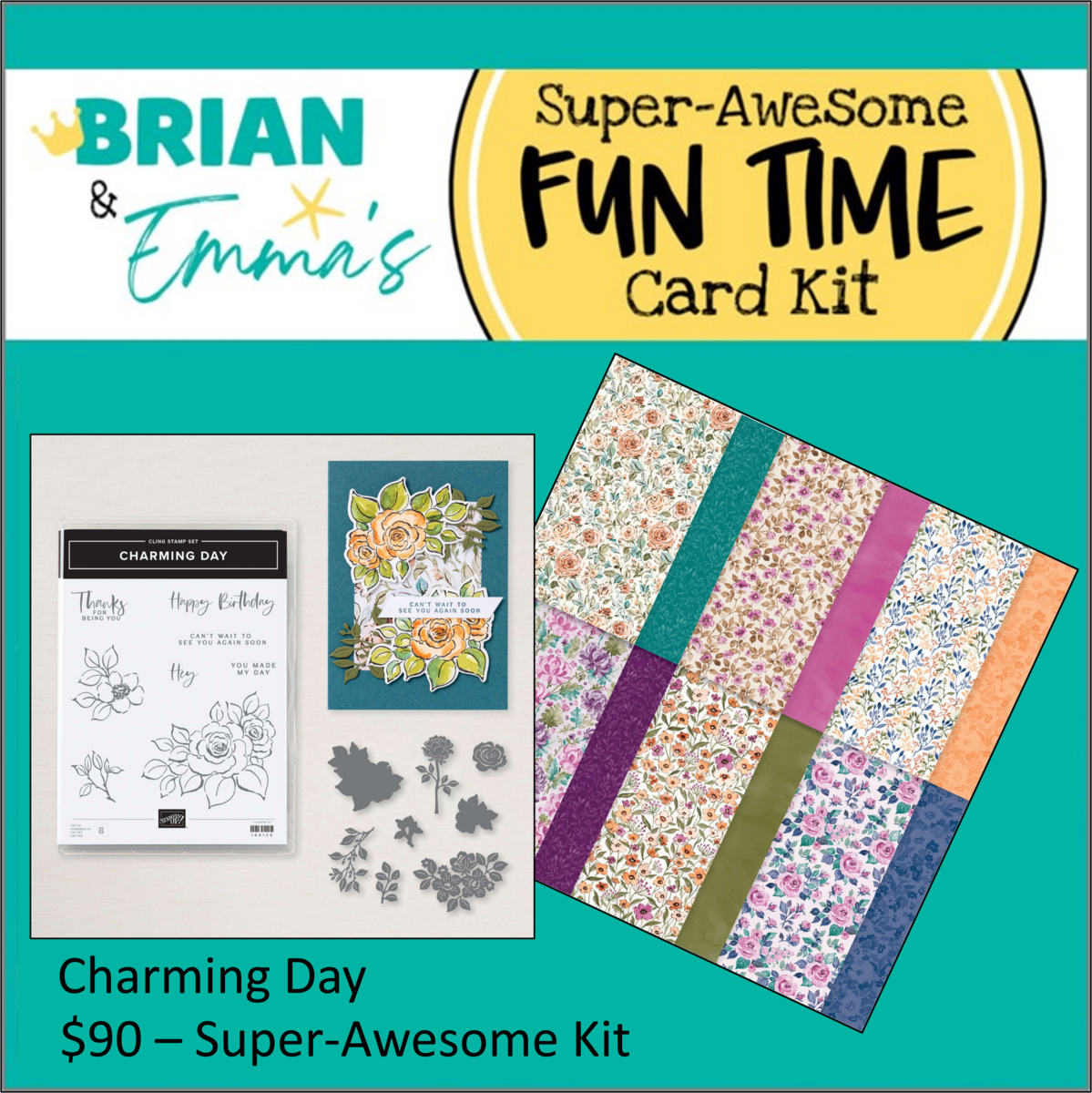 Charming Day Super-Awesome Fun Time Card Kit - Super-Awesome