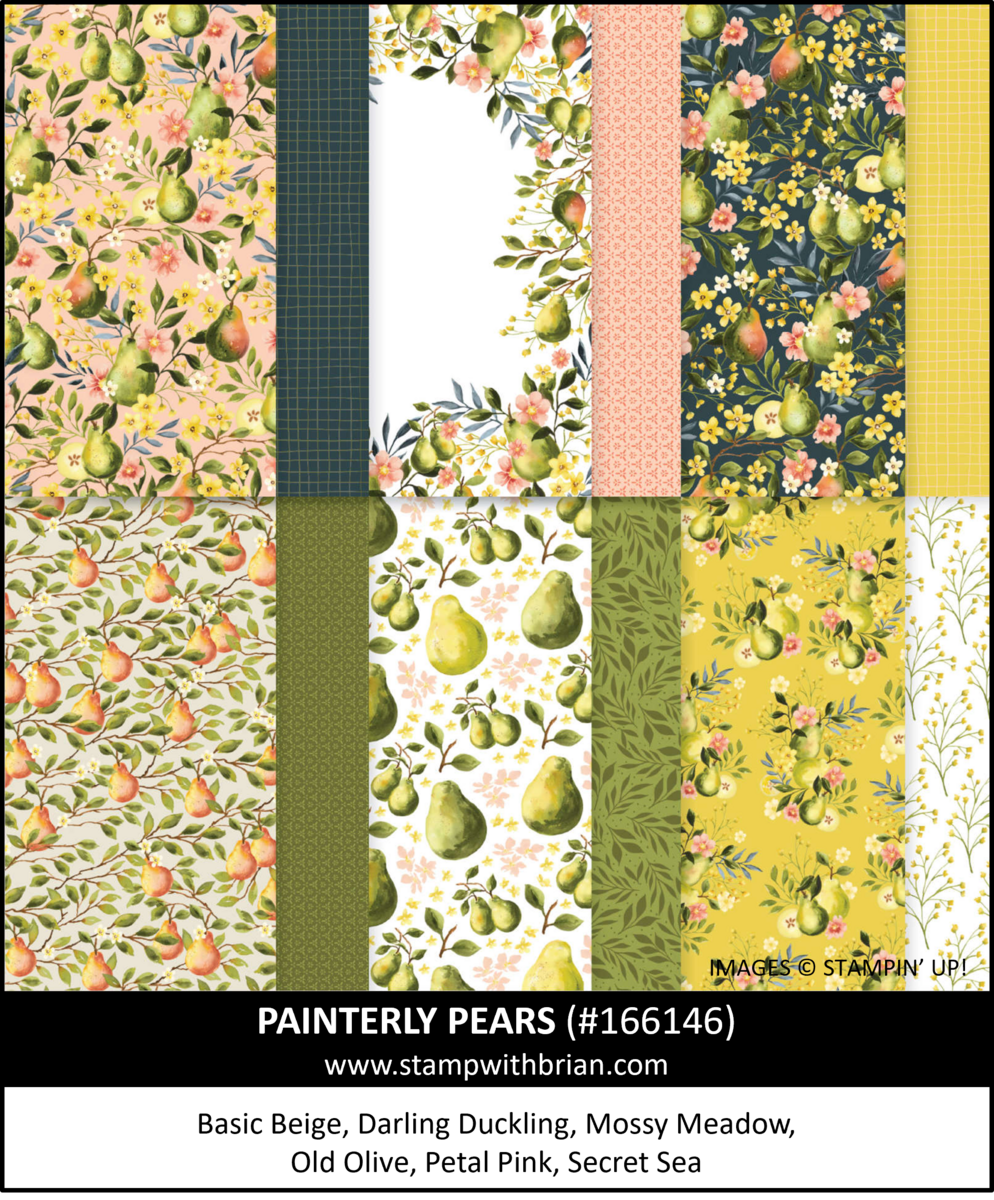Painterly Pears Designer Series Paper, Stampin' Up! 166146