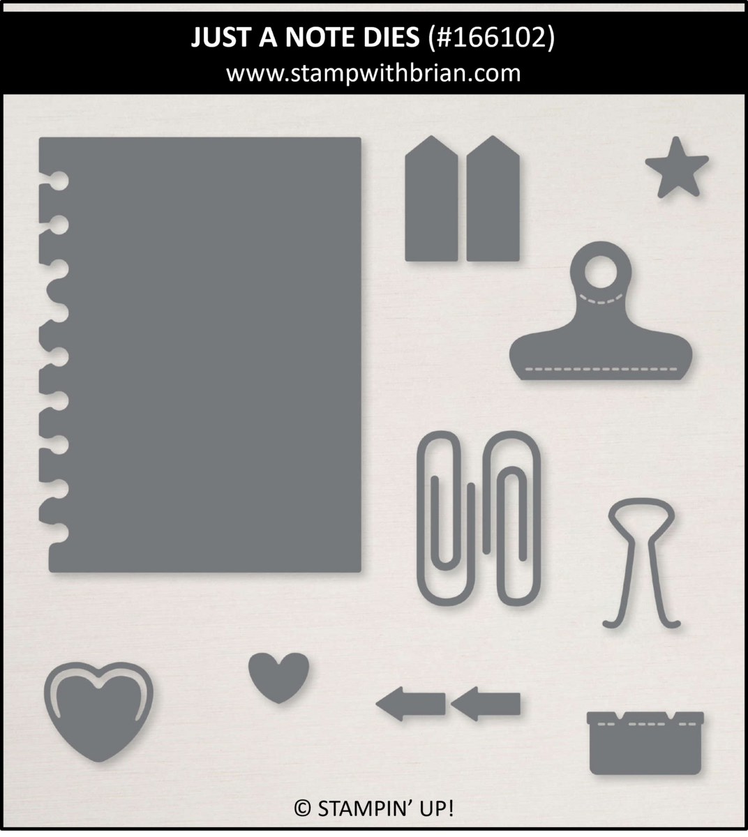 Just a Note Dies, Stampin' Up!, 166102