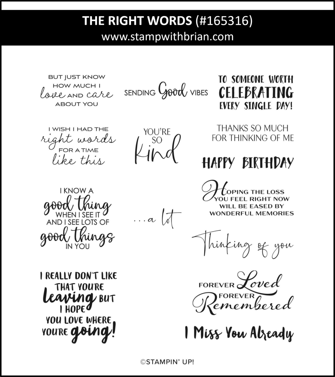 The Right Words, Stampin' Up! 165316