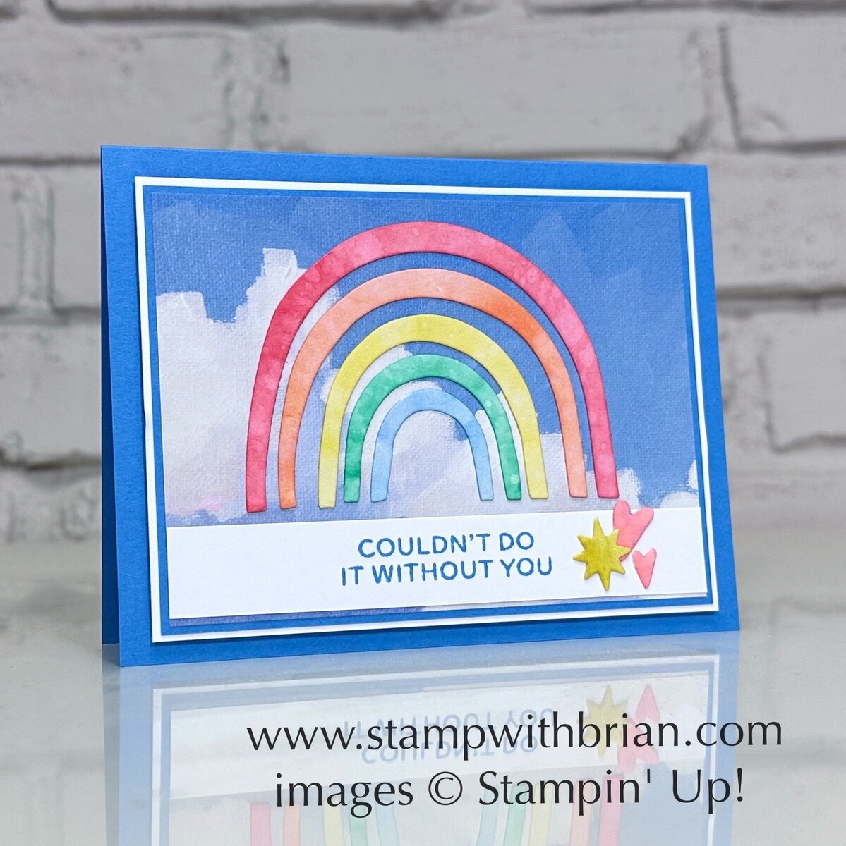 rainbow card with Sunshine Vibes Dies and Everyday Skies DSP, Stampin' Up!, Brian King
