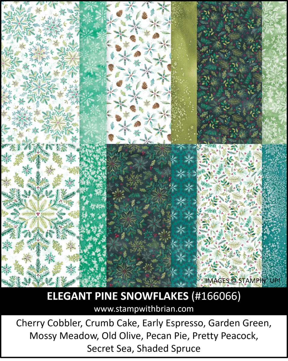 Elegant Pine Snowflakes Designer Series Paper, Stampin' Up!, 166066