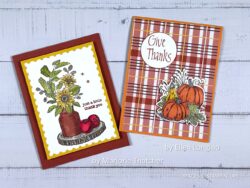 by Marjorie Thatcher and Ellen Longino, Rustic Centerpiece and Amber Autumn, Stampin' Up!