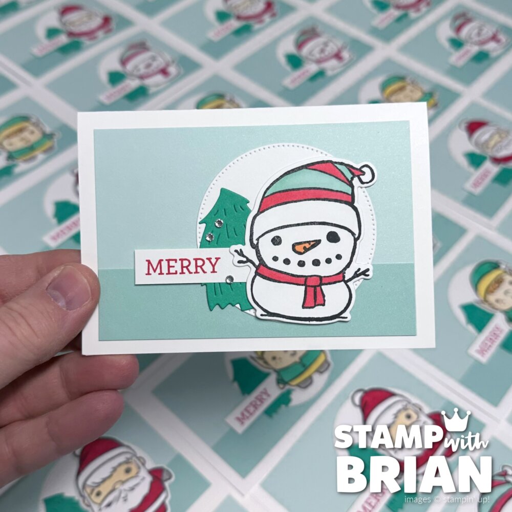 Festive Friends snowman, Stampin' Up!, Brian King, Christmas card - snowman