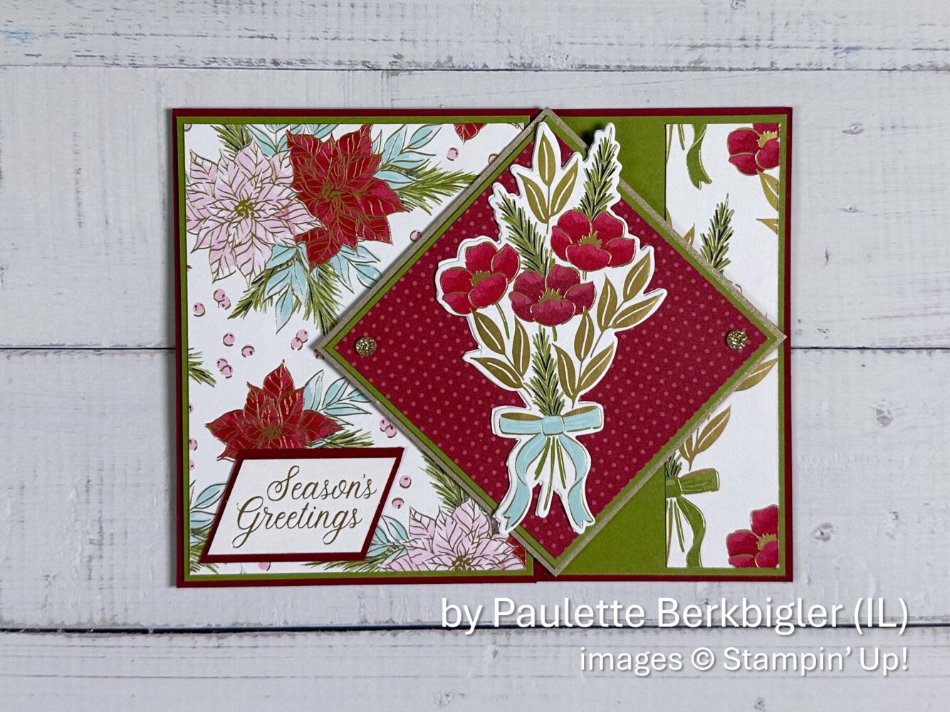 by Paulette Berkbigler, Holiday One-for-One Card Swap, Stampin' Up! - 1 of 2 by Paulette Berkbigler, Holiday One-for-One Card Swap, Stampin' Up! - 1 of 2