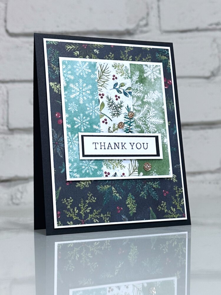 thank you cards with Elegant Pine Snowflakes Designer Series Paper, Stampin' Up, Brian King (2 of 2) thank you cards with Elegant Pine Snowflakes Designer Series Paper, Stampin' Up, Brian King (2 of 2)