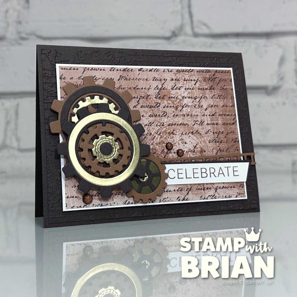Gears & Textures Bundle, Stampin' Up!, Brian King, celebrate card