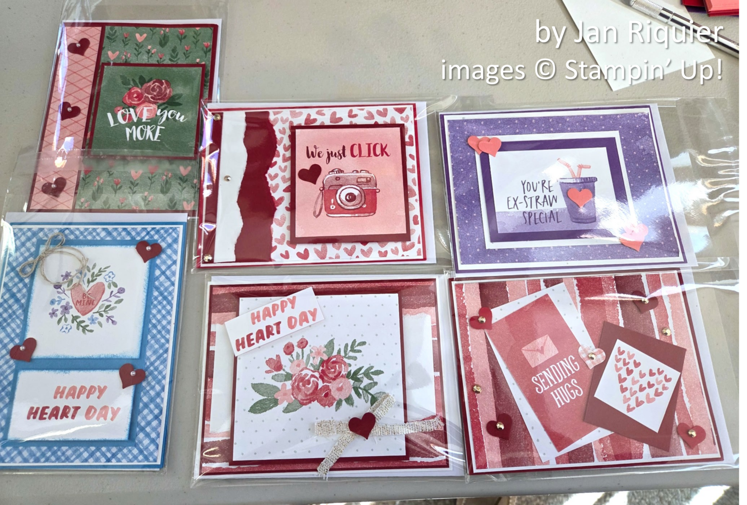 Love Notes Cards by Jan Riquier, Stampin' Up! Love Notes Cards by Jan Riquier, Stampin' Up!