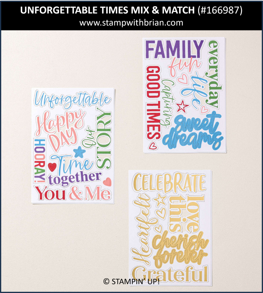 Unforgettable Times Mix & Match Specialty Ephemera Pack, Stampin' Up!, 166987