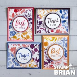 Four cards with Garden Poetry Designer Series Paper, Stampin' Up!, Brian King