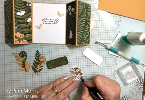 Pam Morris creates an incredible project with the Moonlit Flora Suite Collection, Stampin' Up!
