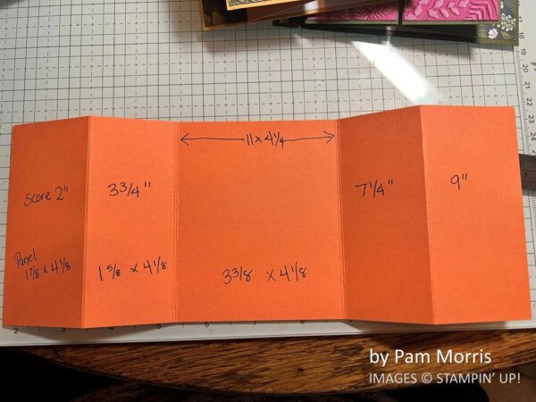 measurement for gatefold fun fold, by Pam Morris, Stampin' Up!